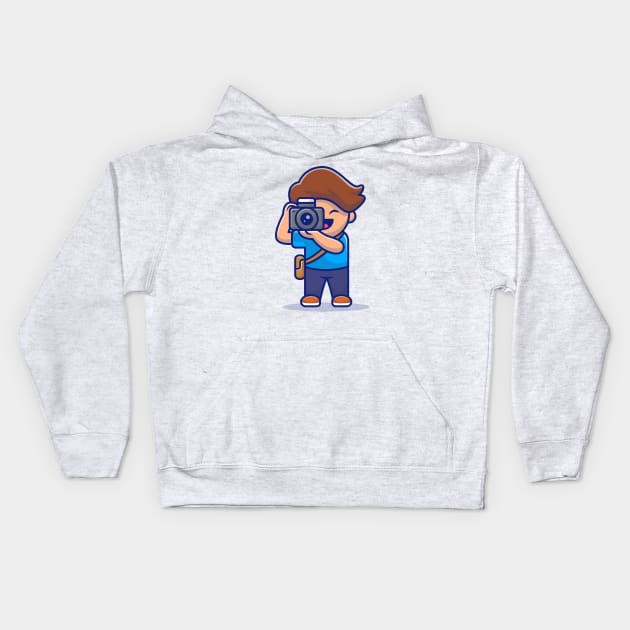 Cute Photographer Kids Hoodie by Catalyst Labs